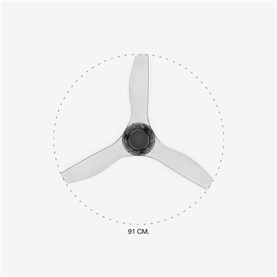 Ventilador de techo FARO Barcelona 33426 JUSTFAN cromo/transparente