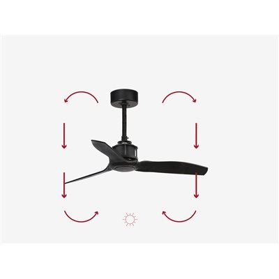 Ventilador SMART Wiz de techo FARO Barcelona 33424WW JUSTFAN negro mate