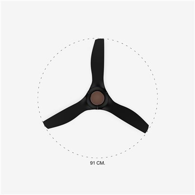 Ventilador de techo FARO Barcelona 33427 JUSTFAN Cobre/negro