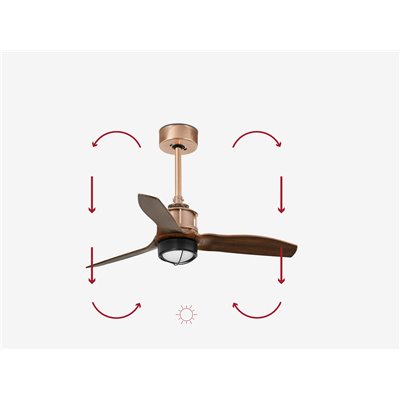 Ventilador Led de techo FARO 33423-10 JUSTFAN S Cobre/nogal
