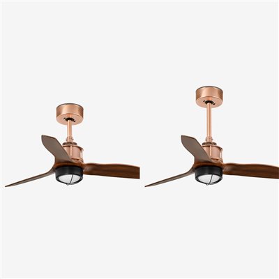 Ventilador Led de techo FARO 33423-10 JUSTFAN S Cobre/nogal