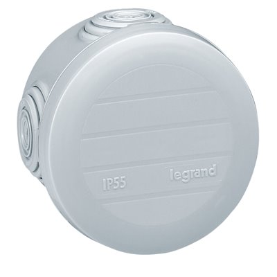 Caja Plexo estanca IP55 redondo 60mm Legrand 092001 Gris