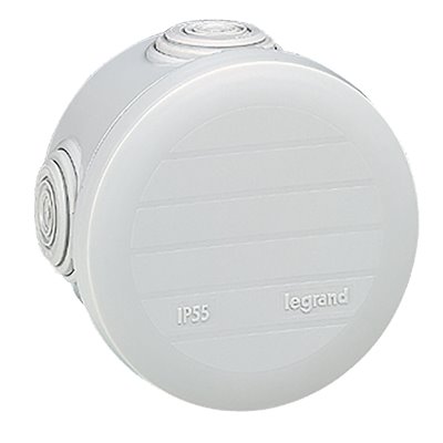 Caja Plexo estanca IP55 redondo 70mm Legrand 092002 Gris