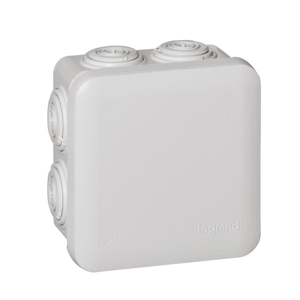 Caja Plexo estanca IP55 80x80x45mm 7 entradas Legrand 092012 Gris