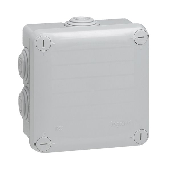 Caja Plexo estanca IP55 105x105x55mm 7 entradas Legrand 092022 Gris