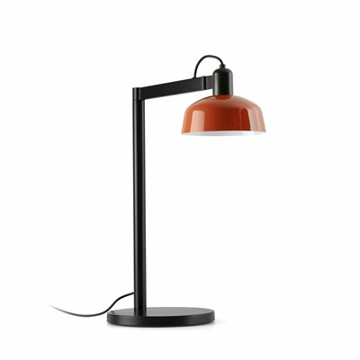 Lámpara de sobremesa FARO Barcelona 20337-143 TATAWIN Negro Satinado/Naranja rojizo