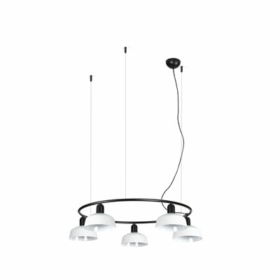 Lámpara colgante FARO 20343-140-5L TATAWIN METAL S circular Negro/Blanco