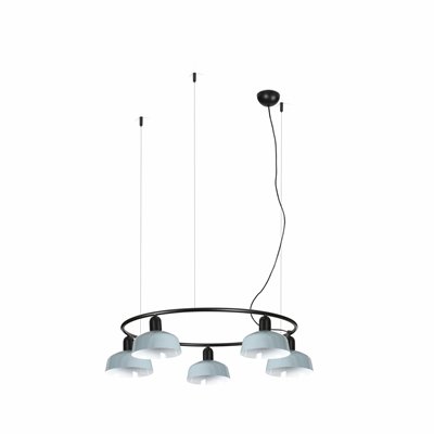 Lámpara colgante FARO 20343-142-5L TATAWIN METAL S circular Negro/Gris