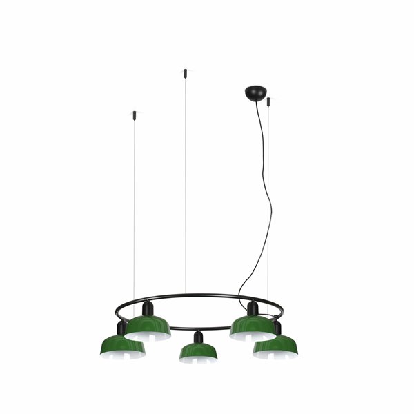 Lámpara colgante FARO 20343-144-5L TATAWIN METAL S circular Negro/Verde