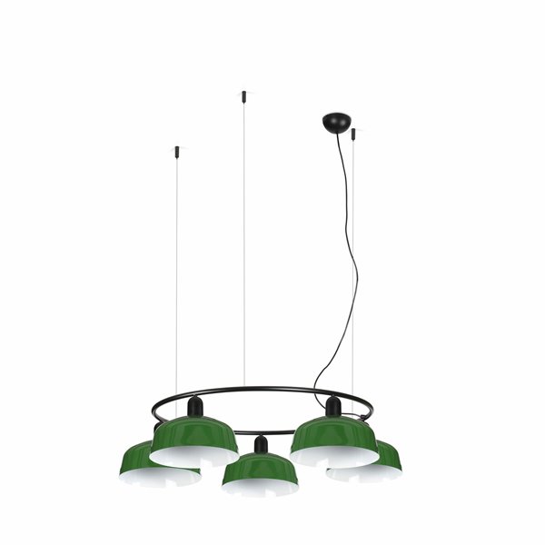 Lámpara colgante FARO 20343-149-5L TATAWIN METAL M circular Negro/Verde