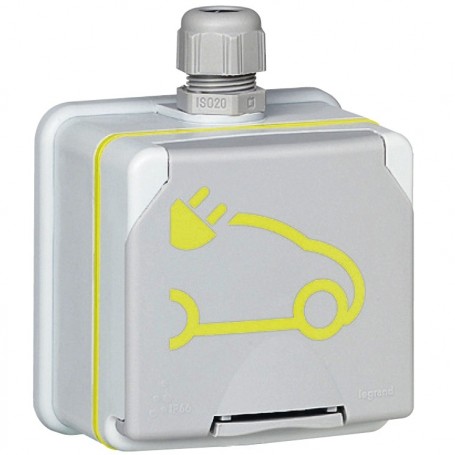 Toma recarga vehiculo electrico Legrand 090472 2P+TT Green UP 3.2 kVA
