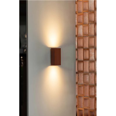 Aplique pared 2xGU10 FARO Barcelona 40549 LUNE SQ 2L Terracota