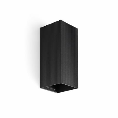 Aplique pared 2xGU10 FARO Barcelona 40566 LUNE SQ 2L estriado Negro