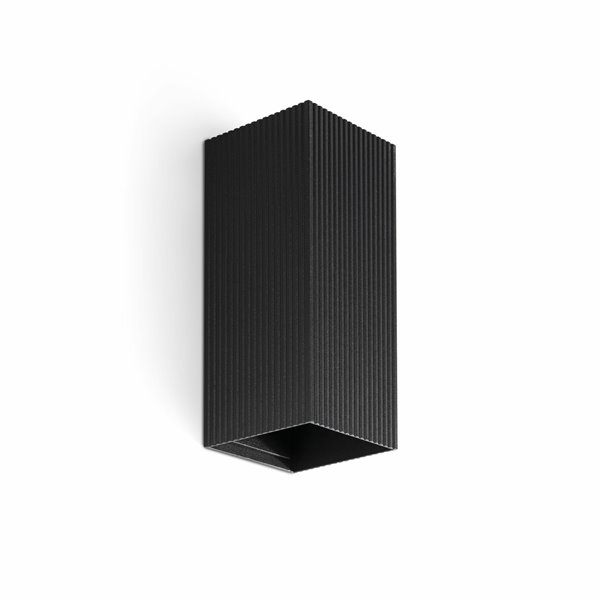 Aplique pared 2xGU10 FARO Barcelona 40566 LUNE SQ 2L estriado Negro