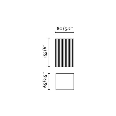Aplique pared 2xGU10 FARO Barcelona 40566 LUNE SQ 2L estriado Negro