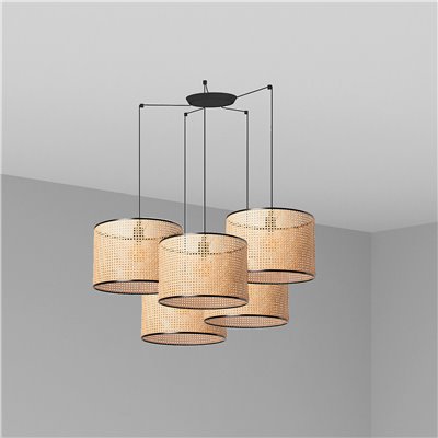 Lámpara combinada colgante FARO 64314-49-5L MAMBO 450 Ratán