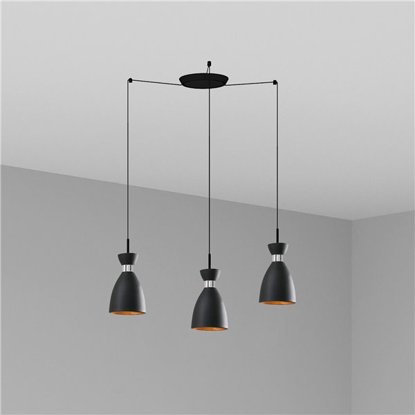 Lámpara combinada colgante FARO Barcelona 20050-3L RETRO Negro