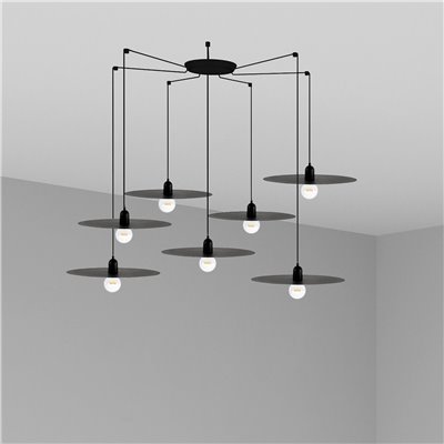 Lámpara combinada colgante FARO Barcelona 68145-7L PLAT Negro