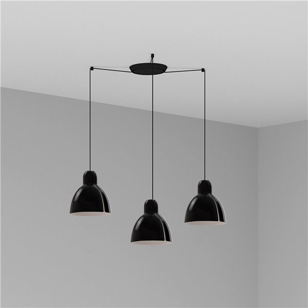 Lámpara combinada colgante FARO Barcelona 64255-125-3L VENICE 200 Negro