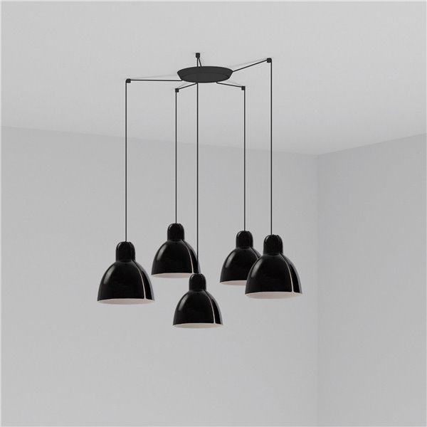 Lámpara combinada colgante FARO Barcelona 64255-125-5L VENICE 200 Negro