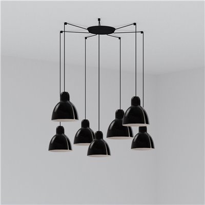 Lámpara combinada colgante FARO Barcelona 64255-125-7L VENICE 200 Negro
