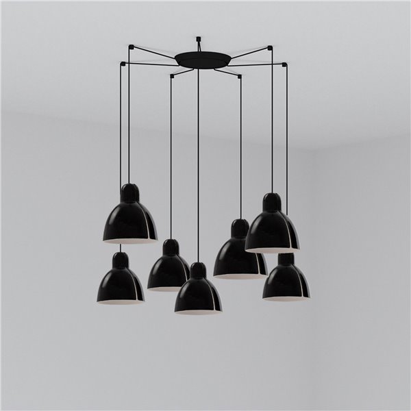 Lámpara combinada colgante FARO Barcelona 64255-125-7L VENICE 200 Negro