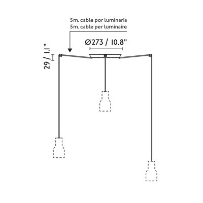 Lámpara combinada colgante FARO 20340-140-3L TATAWIN Metal S Blanco
