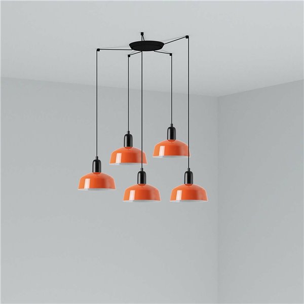 Lámpara combinada colgante FARO 20340-143-5L TATAWIN Metal S Naranja rojizo