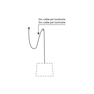 Luminaría colgante 5m cable FARO Barcelona SAMBA 68604-45 Amarillo