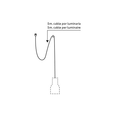 Luminaría colgante 5m cable FARO Barcelona KOMBO 400 68604-67 Beige