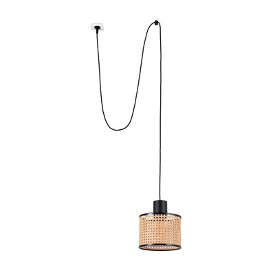 Luminaría colgante 5m cable FARO Barcelona MAMBO 210 68604-47 Ratán