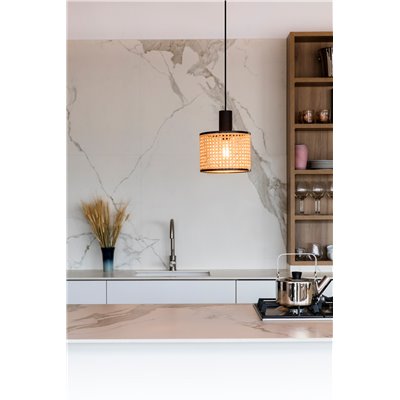 Luminaría colgante 5m cable FARO Barcelona MAMBO 210 68604-47 Ratán