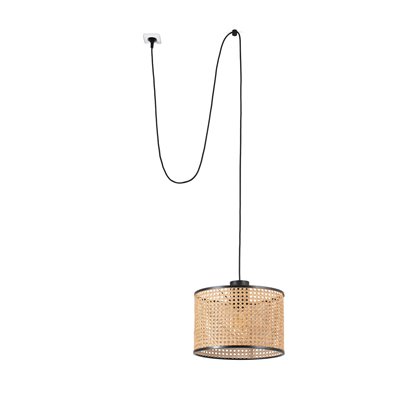 Luminaría colgante 5m cable FARO Barcelona MAMBO 320 68604-48 Ratán