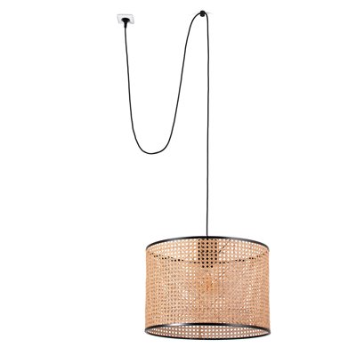 Luminaría colgante 5m cable FARO Barcelona MAMBO 450 68604-49 Ratán