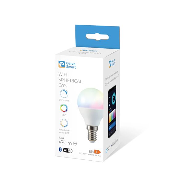 Bombilla Led esférica WIFI GARZA SMART HOME 401316A 5w E-14 RGB+CCT