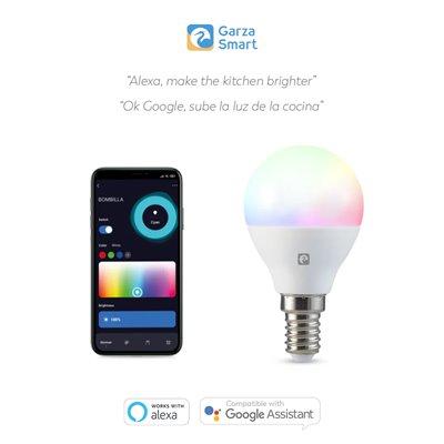 Bombilla Led esférica WIFI GARZA SMART HOME 401316A 5w E-14 RGB+CCT