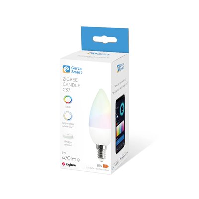 Bombilla vela 5,5W 470Lm WIFI GARZA SMART HOME 401312A RGB+CCT E14