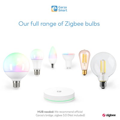 Bombilla Pera ST64 7W 700Lm WIFI GARZA SMART HOME 401309A CCT E27
