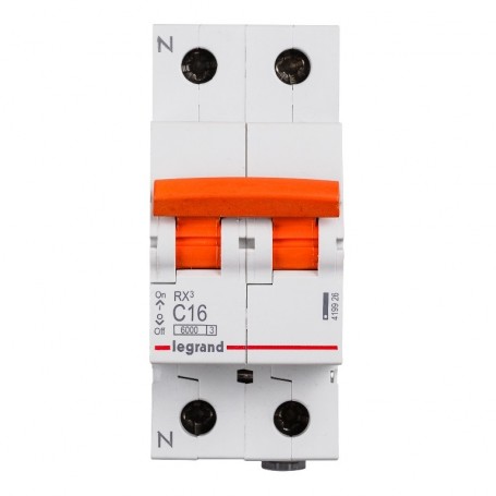 Interruptor magnetotermico para vivienda Legrand 419939 RX3 2 polos 6KA 40A