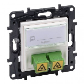 Base fibra optica SC/APC Simplex Legrand 864144 serie Niloe Step Blanco Mate