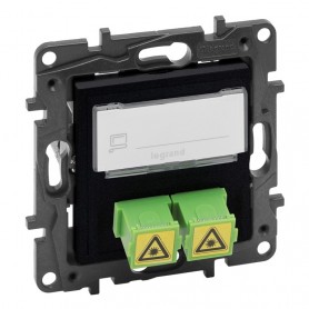 Base fibra optica SC/APC Simplex Legrand 864544 serie Niloe Step Negro Mate