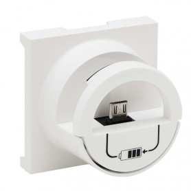 Tapa Dock Station con base micro USB tipo A Legrand 864125 serie Niloe Step Blanco Mate 