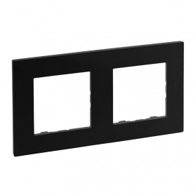 Marco 2 elementos Legrand 864572 serie Niloe Step Negro Mate