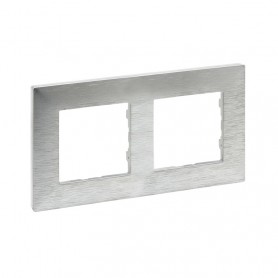Marco 2 elementos Legrand 864872 serie Niloe Step Aluminio Pulido