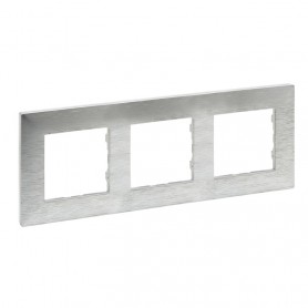 Marco 3 elementos Legrand 864873 serie Niloe Step Aluminio Pulido