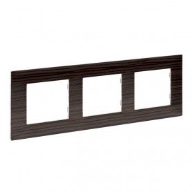 Marco 3 elementos Legrand 864973 serie Niloe Step Madera Oscura