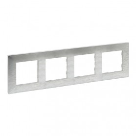 Marco 4 elementos Legrand 864874 serie Niloe Step Aluminio Pulido