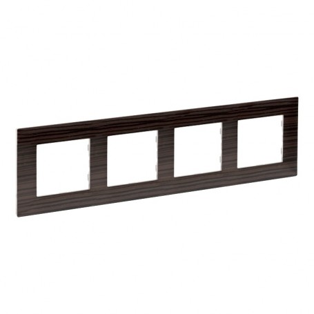Marco 4 elementos Legrand 864974 serie Niloe Step Madera Oscura