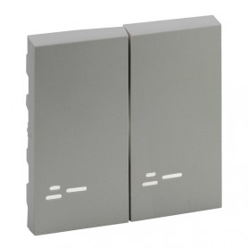 Tecla doble con visor Legrand 864308 serie Niloe Step Aluminio