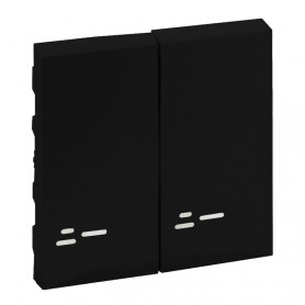 Tecla doble con visor Legrand 864508 serie Niloe Step Negro Mate  